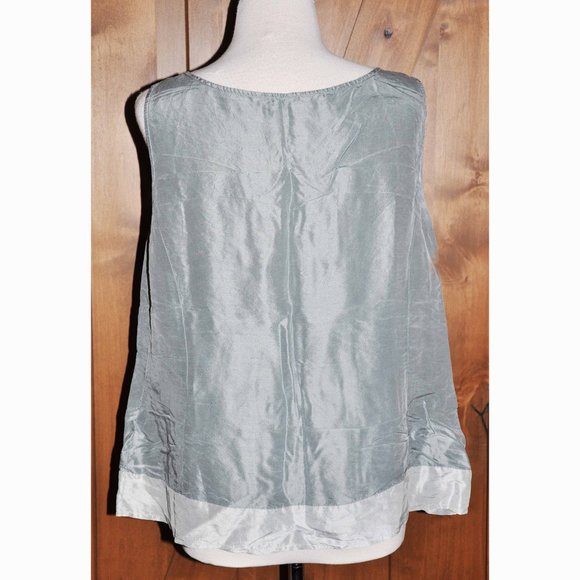 Jones New York Gray & Silver Silk Sleeveless Summer Top Size 14W - Picture 4 of 6